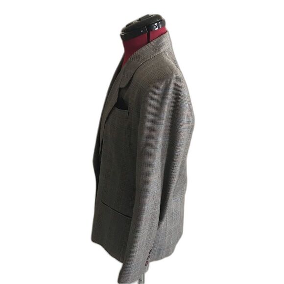 Michelle Stuart Blazer Women's Petite Size 8P Grey Plaid Long Sleeve Button - Picture 3 of 12